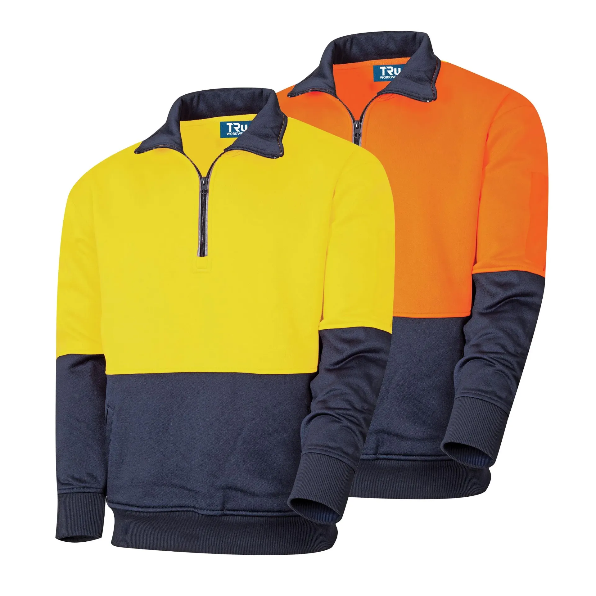 Jumper - Quarter Zip Fleece (Yellow/Navy, XS)