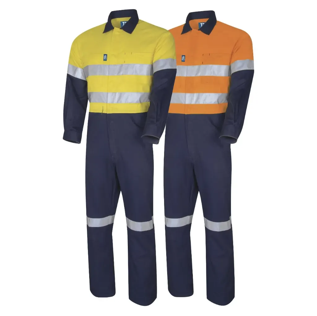 [CVR-LGT-RT-YL-79L] Lightweight Cotton Coverall with Reflective Tape (Yellow/Navy, 79L)