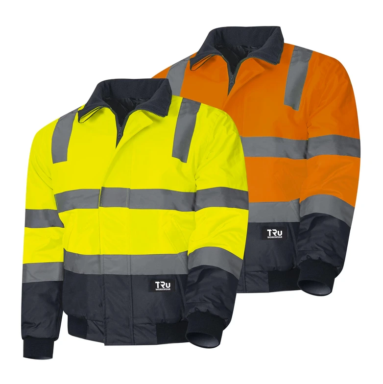 [JKT-PLT-RT-YL-XS] Pilot Jacket with Reflective Tape (Yellow/Navy, XS)
