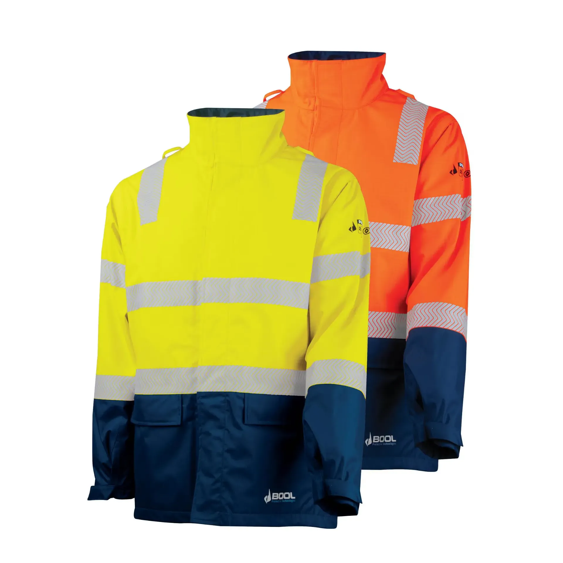 [PRK-PPE3-FR-HVS-ZOS-YL-S] PPE3 FR Hi-Vis Jacket with Zip-Off Sleeves and Reflective Tape (Yellow/Navy, S)